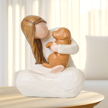 Heartfelt Dog Memorial Gift - Hand-Painted Resin Angel Figurine Holding Golden Retriever, Comforting Home Decor for Pet Loss, Ideal for Dog Lovers, Thanksgiving & Christmas