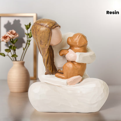 Heartfelt Dog Memorial Gift - Hand-Painted Resin Angel Figurine Holding Golden Retriever, Comforting Home Decor for Pet Loss, Ideal for Dog Lovers, Thanksgiving & Christmas