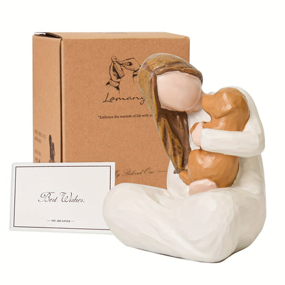 Heartfelt Dog Memorial Gift - Hand-Painted Resin Angel Figurine Holding Golden Retriever, Comforting Home Decor for Pet Loss, Ideal for Dog Lovers, Thanksgiving & Christmas