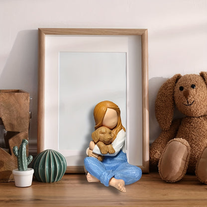 Gift for Dog Lovers, Hugging Dog Memorial Statue Ornament Home Decoration, Best for Christmas, Perfect for Thanksgiving