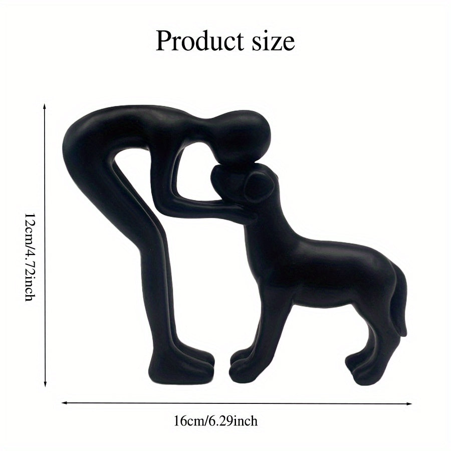 Dog Sculpture Home Decor Cute for Man and Dog Statue Decoration for Office, Living Room, Bedroom, Home, Memory Gifts for Pet Lovers
