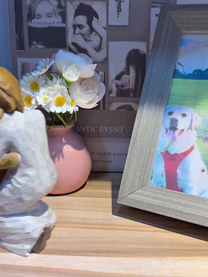 Charming Hand-Painted Friendship Willow & Dog Figurine - Heartwarming Hug Pose, Perfect for Home Decor & Gifts, Perfect for Room Decor