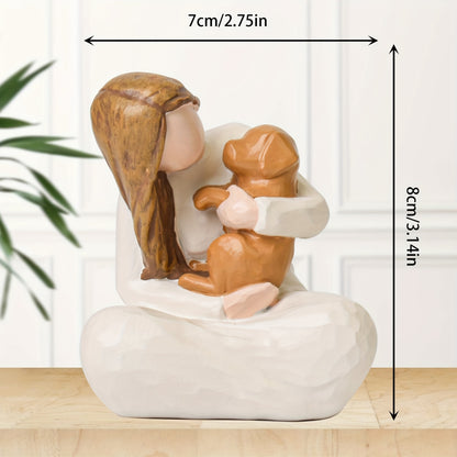 Heartfelt Dog Memorial Gift - Hand-Painted Resin Angel Figurine Holding Golden Retriever, Comforting Home Decor for Pet Loss, Ideal for Dog Lovers, Thanksgiving & Christmas